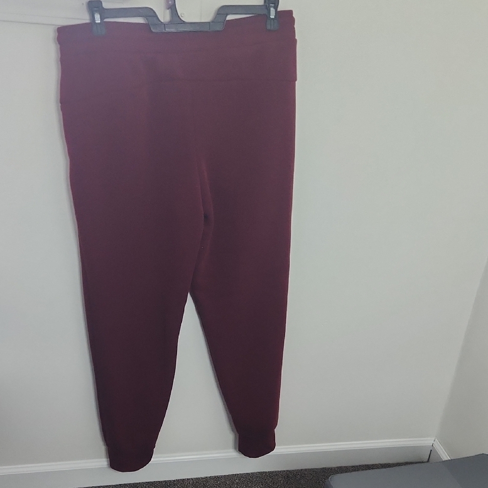 Women's Burgundy Sweatpants - Picture 2 of 3